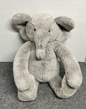Pottery Barn Kids Elephant 20" Plush Stuffed Animal Grey Holds Blanket Roll PBK