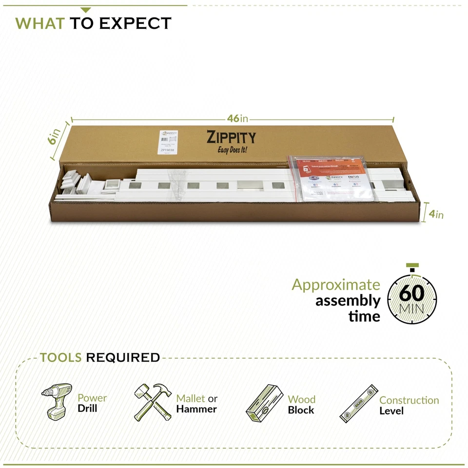 Kit de puerta Baskenridge de 3 pies de alto x 4,2 pies de ancho (1 puerta) sin excavación, foto de vinilo blanco... Foto 4 de 4
