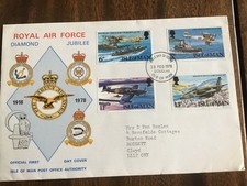 ISLE OF MAN - 1978 RAF DIAMOND JUBILEE FIRST DAY COVER SG 107 - 110