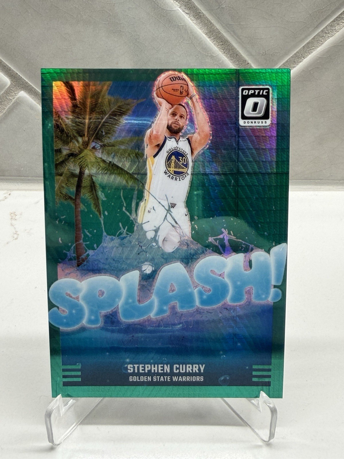 2024-25 Panini Donruss Optic - Splash! Stephen Curry #2 Green Hyper Prizm /249