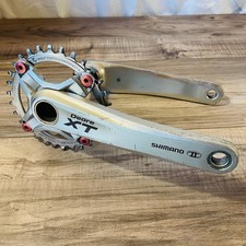 Used Shimano Deore XT FC-M770 Crankset 175 Single Speed Wolf Tooth 30T Stainless