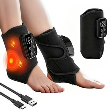 1/2PCS Electric Foot Ankle Massager Brace Pain Relief Heating Vibration Therapy