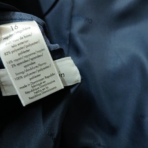 Calvin Klein Big Boy 2 Piece Suit Plain-Weave Blazer 16 Pants 18 Blue 26" Inseam - Bild 2 von 23