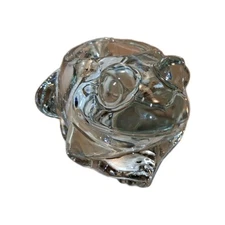 Vintage Indiana Glass Clear Crystal Glass Frog Votive Candle Holder