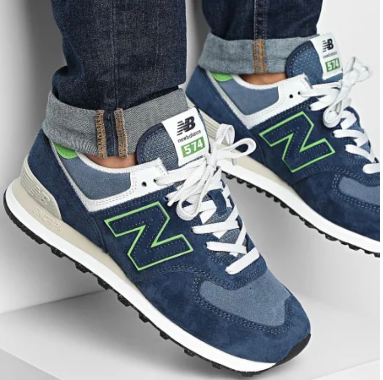 New Balance U574QBL Navy Blue /Alpine Green Men's Athletic