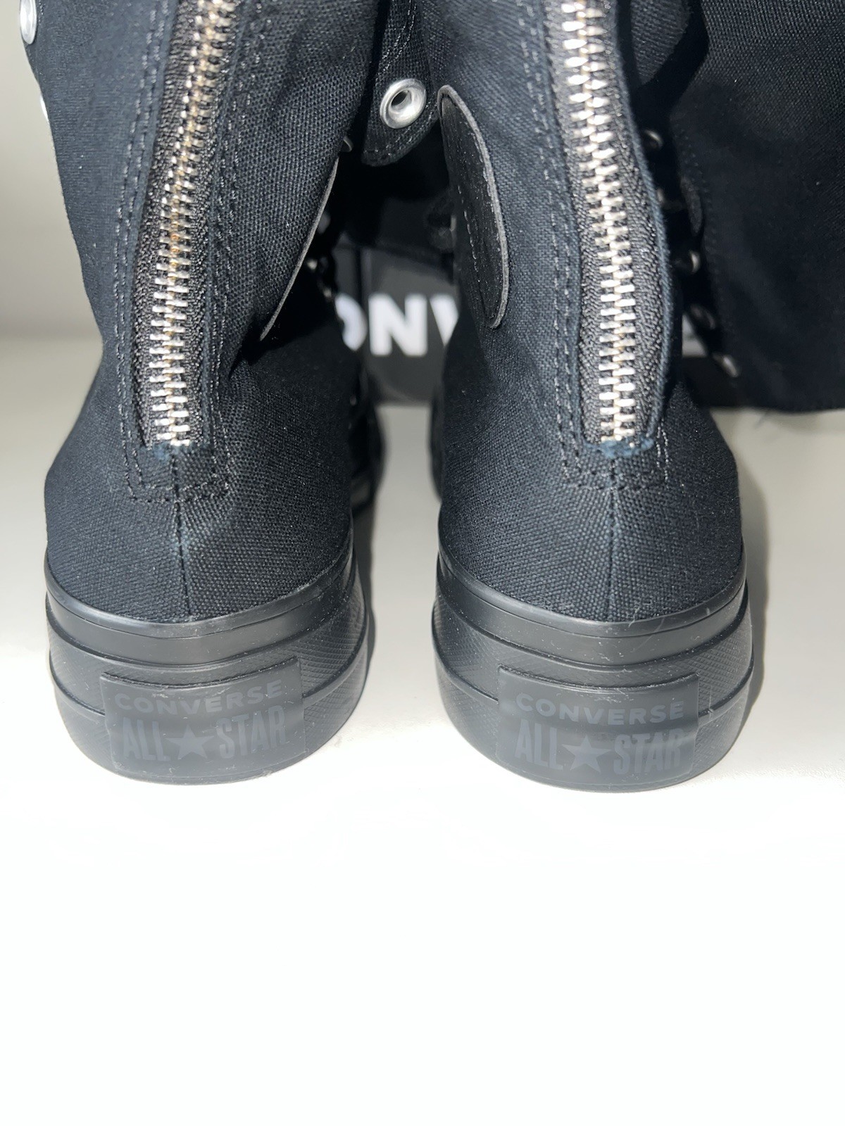 SAOLA Converse XX Hi nere monocromatiche al ginocchio suola platform UK 7 US donna 9