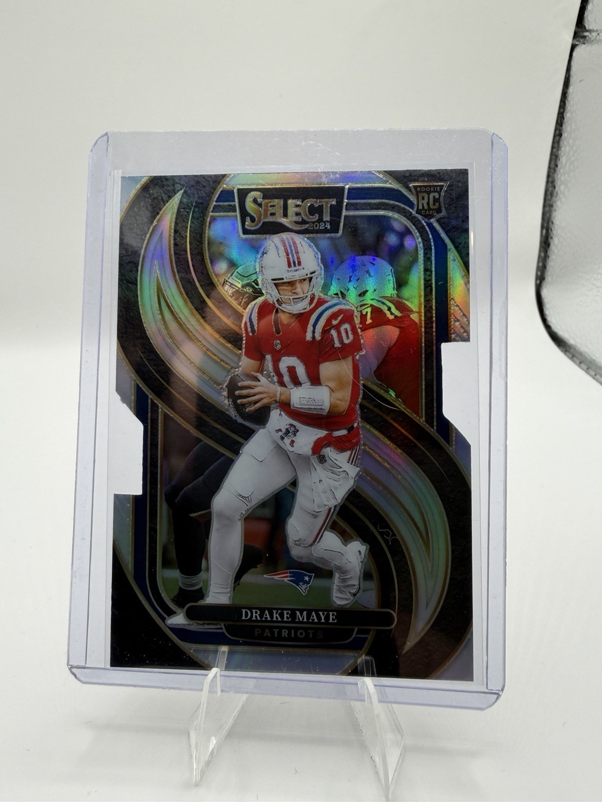 2024 Panini Select - Premier Level Drake Maye #113 Silver Prizm Die-Cut (RC)