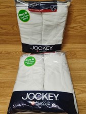  2 NEW Jockey Classic Mens White Full Rise Briefs 6-Pack Size 42 Lot Of 2 Packs