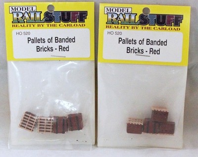 Model Railstuff - Pallets of Banded Bricks - Set of 2 - Item#HO 520 - RTR - NIB