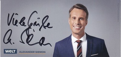 Alexander SIEMON - dt. TV-Moderator, WELT, Original-Autogramm!