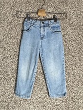 Vtg 90s Girls Baby Guess Jeans Size 4Y Blue Denim Light Wash Straight Leg Logo
