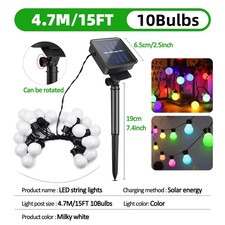 Waterproof LED Solar Globe String Lights for Outdoor Yard and Patio Decor