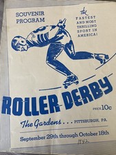 Vintage 1942 Roller Derby The Gardens Pittsburg Souvenir Program