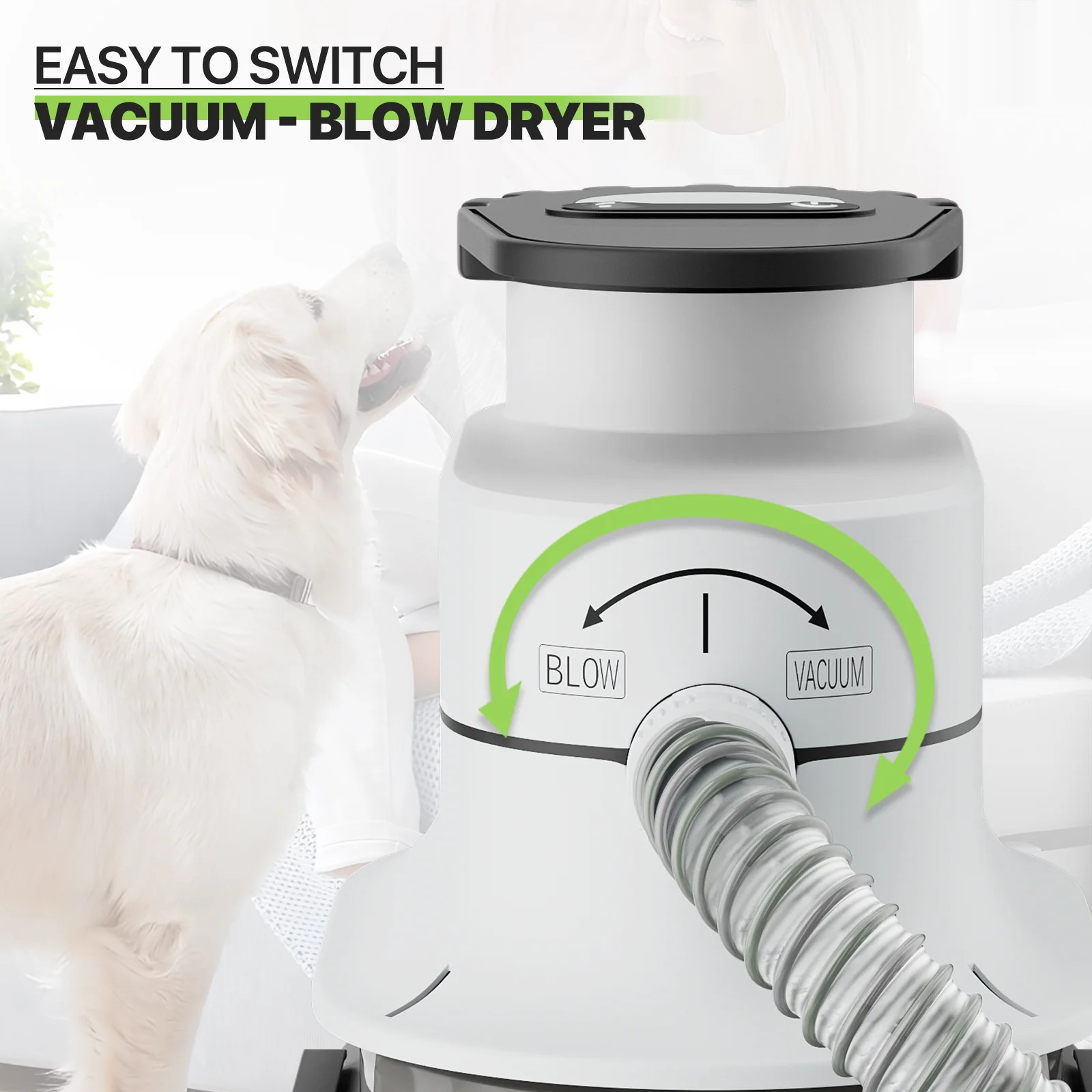 Pet Grooming Kit & Vacuum Suction 99% Pet Hair, Dog Grooming Kit with 6 Professi