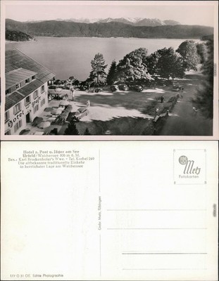 Ansichtskarte Urfeld-Kochel am See Hotel zur Post und Jäger am See 1939