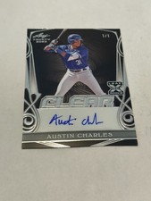 ONE OF ONE! 2023 LEAF TRINITY CLEAR AUTOGRAPH AUSTIN CHARLES ROYALS ROOKIE- #1/1