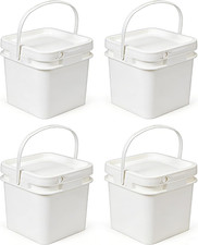 68 Oz Food Storage Buckets with Lids, 4 Pack ...