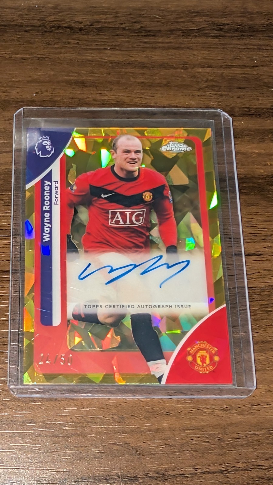2025-26 Topps Chrome Premier League Wayne Rooney Gold Sapphire Auto /50!