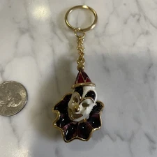  VTG Enamel Clown Key Ring 