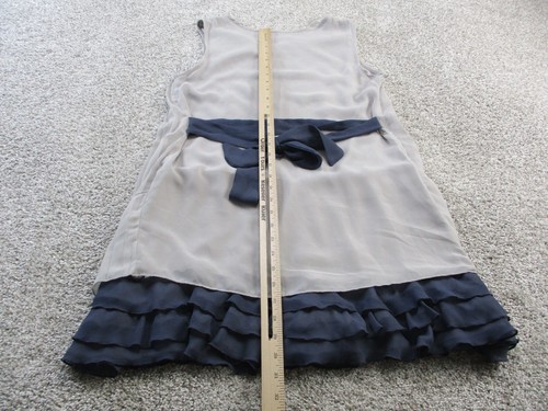 Ya Los Angeles Dress Medium Gray Navy Pleated Layered Self Night Out Summer EUC - Picture 5 of 7