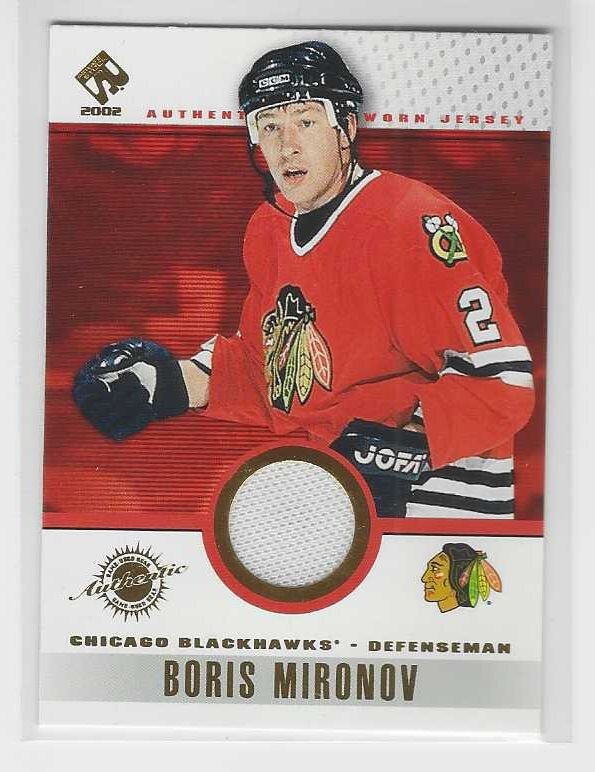 2001-02 Pacific Private Stock Game Used Gear #23 BORIS MIRONOV Black Hawks
