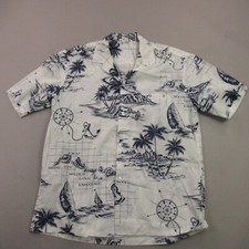 Royal Creations Shirt Mens Large Short Sleeve Button Front Hawaiian Beach