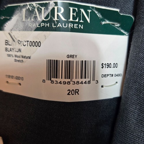 Ralph Lauren Big Boys Wool Suit Jacket 20R Grey Single Breasted Dressy Academia - Picture 12 of 12
