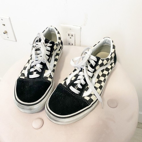 white checkered lace up vans