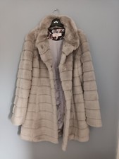 Faux fur coat, brand Eliza J , beige, worn once (bought as impulse purchase)