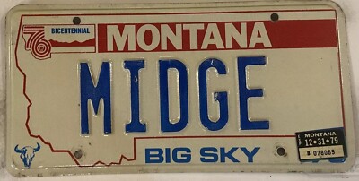 Vanity MIDGE license plate Tiny Michelle Miriam Mildred Marjorie Maisel Margaret
