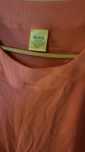 Blair Womens Pink XL S Sleeve Slits Sides Band Bottom 31 L 26 Across Front Chest - Picture 4 of 24