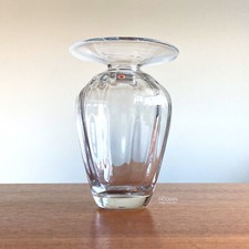 Blenko Glass Orchid Clear Glass No. 9543 Modern 6" Vase w/ Sticker