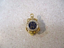 Lega Navale Italiana Military Navy enamel anchor pendent vintage original pin