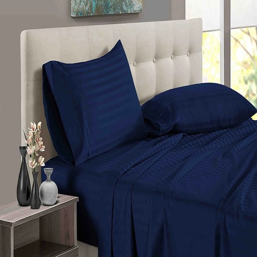 Sábana plana de algodón egipcio ideal + 2 fundas de almohada completas XL seleccionar TC todas las rayas - Imagen 86 de 99