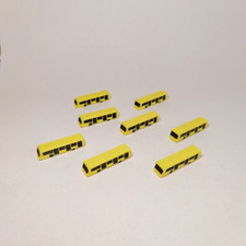 8x gelber Flughafen Bus Set GSE Ground Service Fahrzeugmodelle Ma&szlig;stab 1:400 Diorama