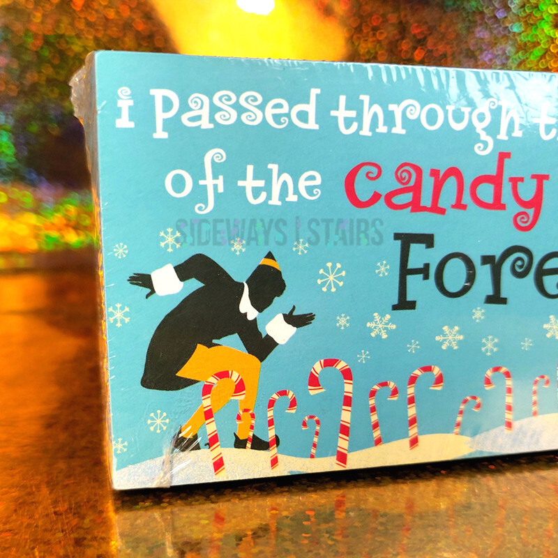 ELF MOVIE DESK SIGN wood block plaque Christmas holiday Will Ferrell humor  RARE