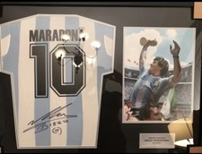 Diego Maradona RARE Argentina Framed Signed Jersey 100% Authentic A1 (Icons) COA