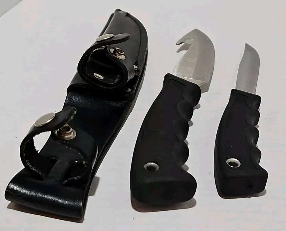 Juego doble Western + cuchillo de hoja fija R18 y R2 mango de goma negro y funda LTH Foto 4 de 4