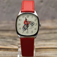 Square Mens watch CHAYKA motorcycle speedway biker rocker Chaika USSR 1970s⌚