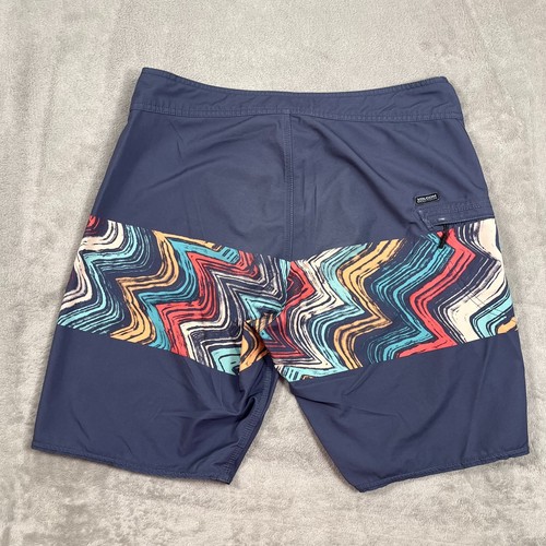 Volcom Board Shorts Mens 34 Waist Blue Geometric Faded Wash Mod Tech Quick Dry - Picture 8 of 10