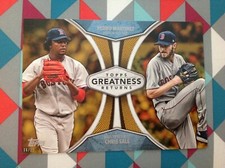 GR-9 Chris Sale / Pedro Martinez 5x7 Gold 6/10 made 2019 Topps Greatness Returns