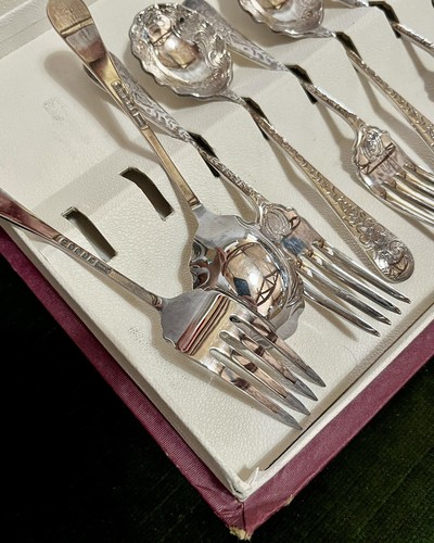 RODD JASMINE EPNS Fruit Spoons And Dessert Forks In Original Box - Picture 11 of 11