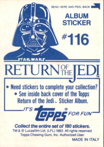 Star Wars ROTJ Trading Card Sticker Album Complete Your Set You Pick 1983 Topps - Bild 228 von 355