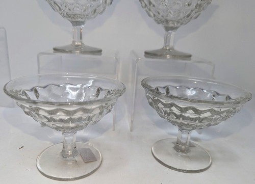 Set of 4 Vintage Fostoria American Champagne Low Sherbet Footed Glasses - Picture 5 of 7