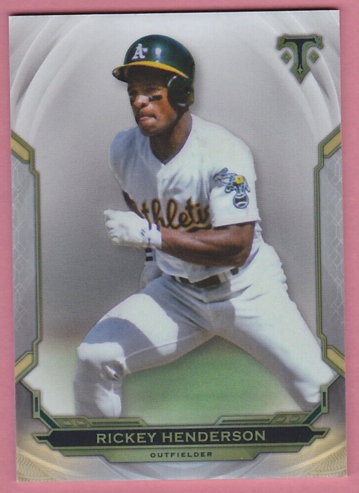2019 Topps Triple Threads #100 Rickey Henderson Oakland Athletics
