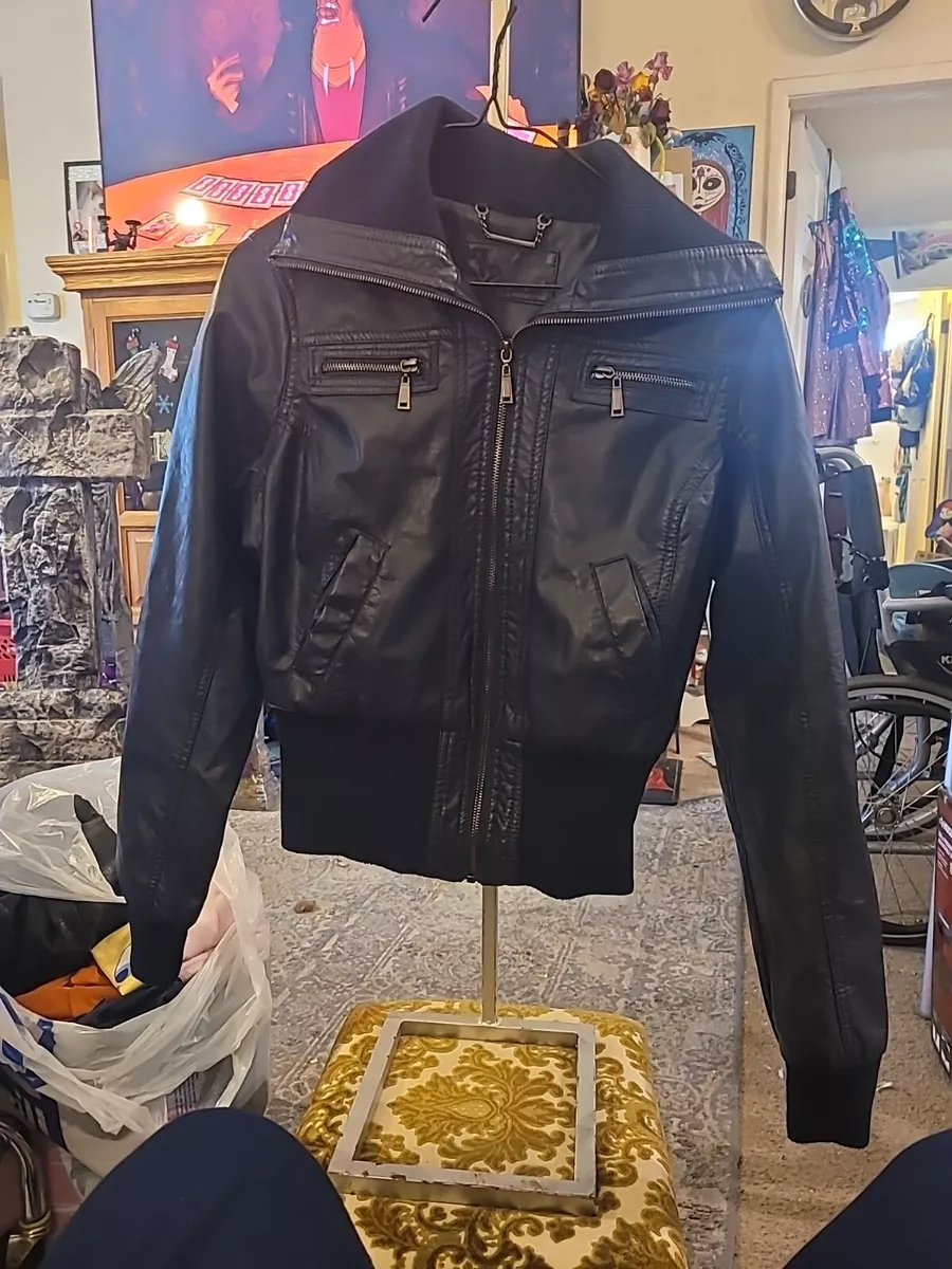 Jou jou faux cheap leather bomber jacket