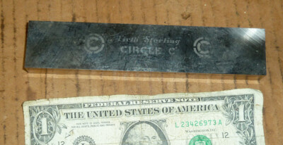 Vintage FIRTHS Sterling Circle C Rectangle Tool Bit,Steel Blank Unused,6''x1-1/4''