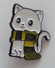 Cat w Scarf Cute Collectible Enamel Pins w Black Rubber Pinback