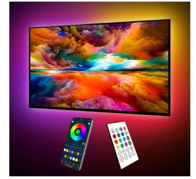Maylit ICRGB TV LED Backlight, 18Ft Bluetooth LED Lights for TV 75-85In, USB 