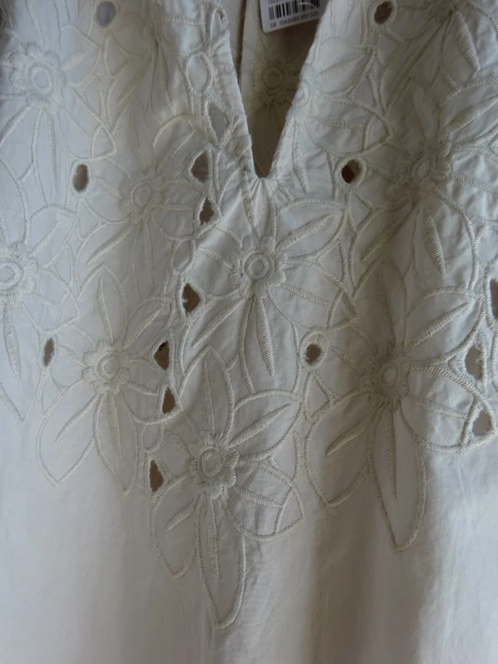 H&M Maxikleid Kleid Stickerei L XL 40 42 44 Broderie Anglaise BOHO Lochspitze - Bild 4 von 4